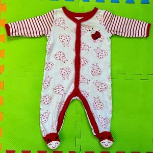 Koala Baby Bodysuit 3-6 M Ladybug Red&White